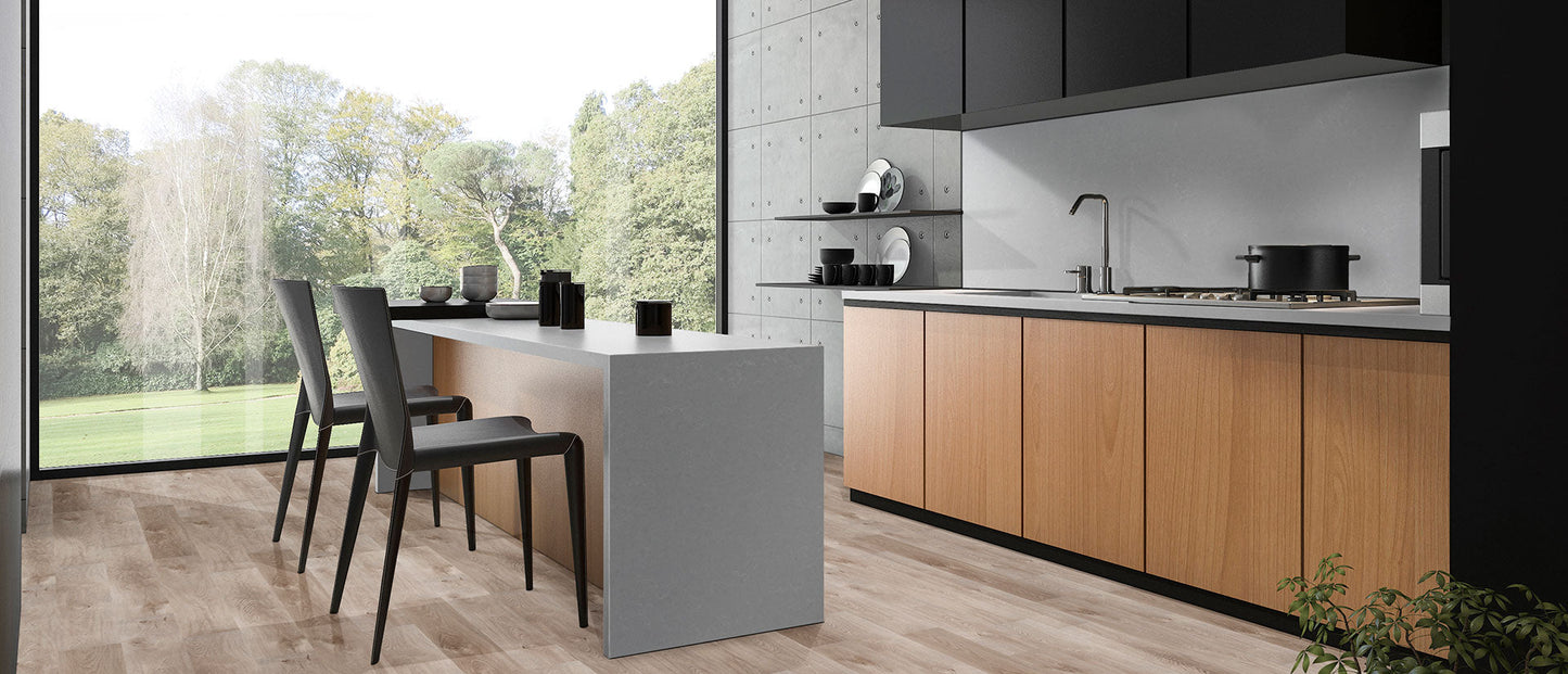 MSI Smoked Pearl® Premium Quartz Prefabricated Countertop - Island