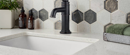 MSI Sparkling White™ Premium Quartz Prefabricated Countertop - Island