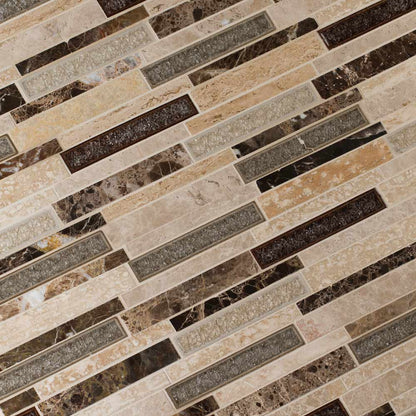 MSI Stonegate Interlocking Stone and Glass Blend Mosaic Tile 12"x12"