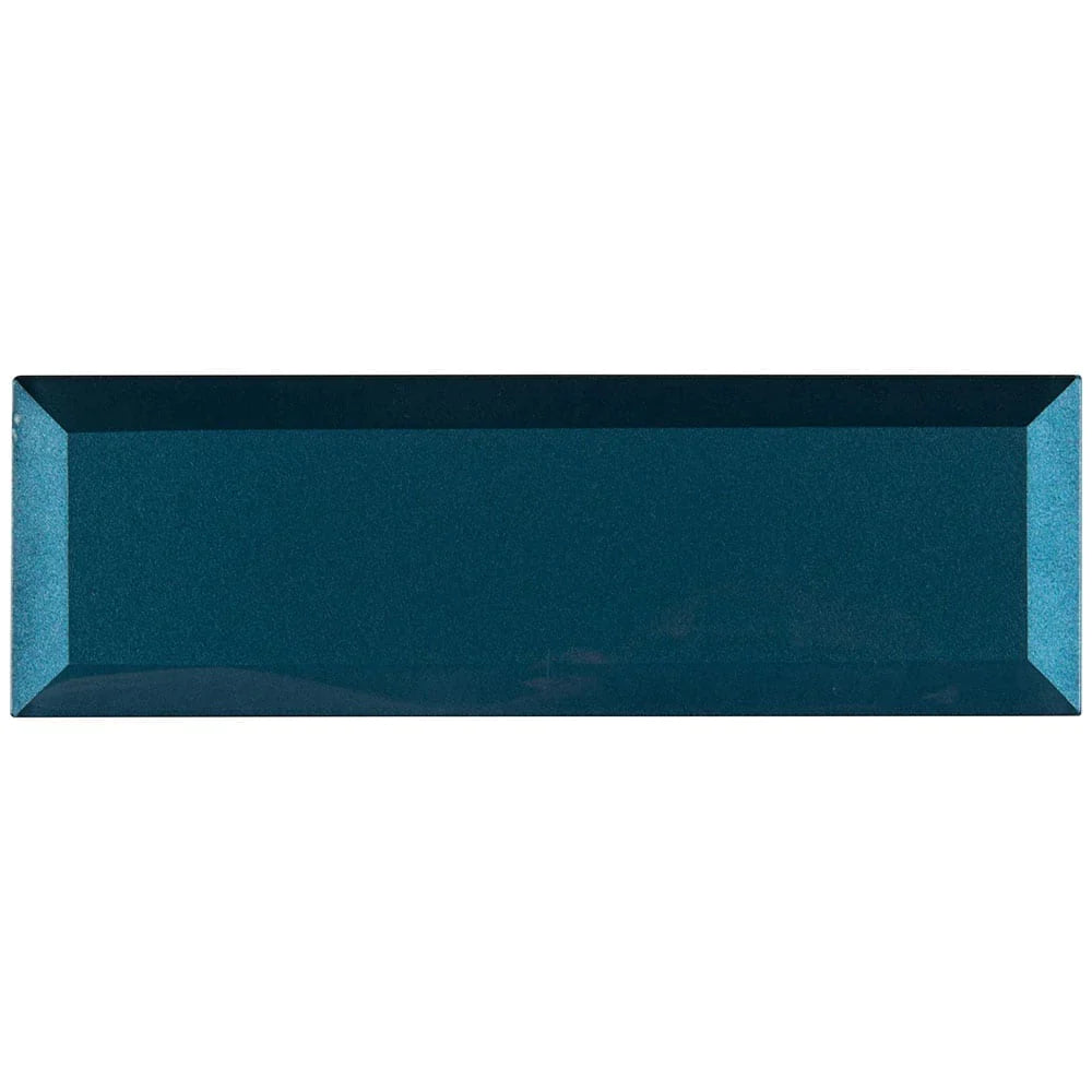 MSI Tahiti Blue Beveled Glass Subway Tile 2.5"x8"