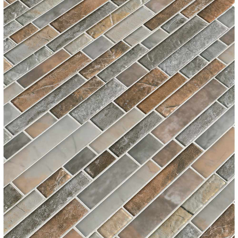 MSI Taos Interlocking Glass Mosaic Tile 11.73"x12.83"