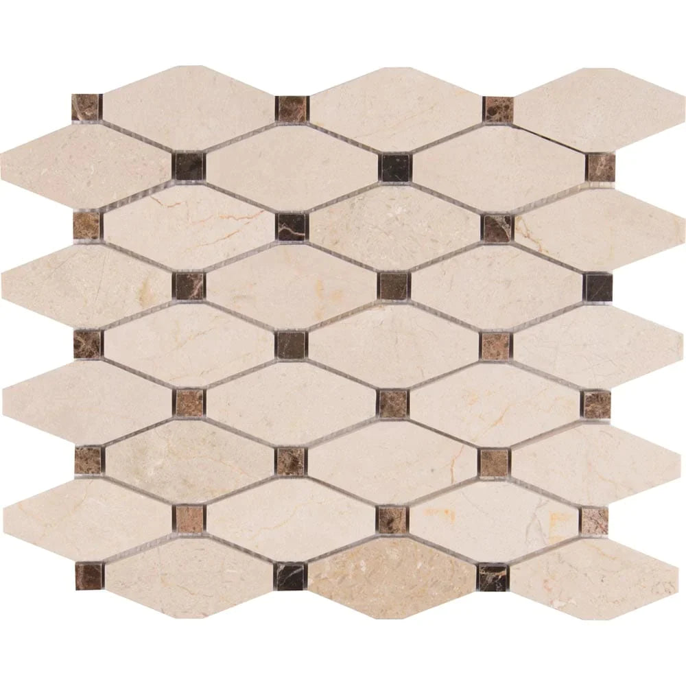 MSI Valencia Blend Elongated Octagon Polished Marble Mosaic Tile 11.81"x13.40"