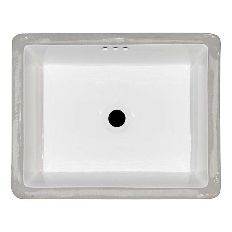 MSI Vanity rectangle flat porcelain sink SIN POR VURWH 2015FL top view