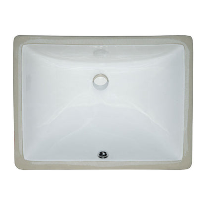 MSI Vanity rectangle porcelain sink SIN POR UNDRECWHT 1813 top view