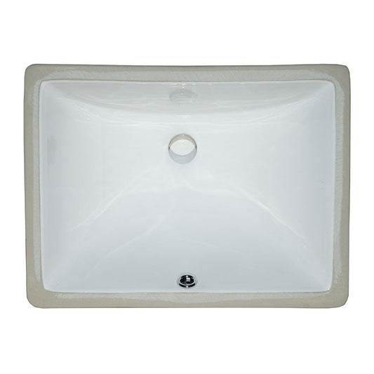 MSI Vanity rectangle porcelain sink SIN POR UNDRECWHT 1813 top view