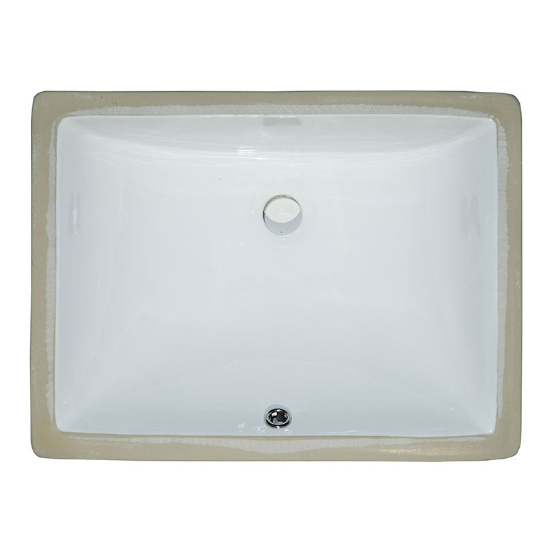 MSI Vanity rectangle porcelain sink SIN POR UNDRECWHT 2015 1813 top view