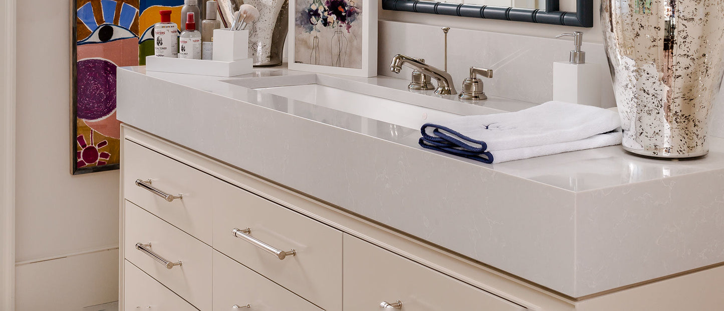 MSI Vena Carbona® Premium Quartz Prefabricated Countertop - Island