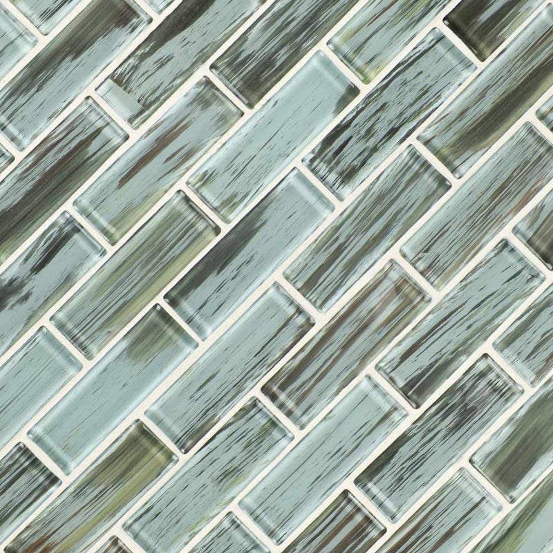 MSI Verde Glass Subway Mosaic Tile 11.75"x12"
