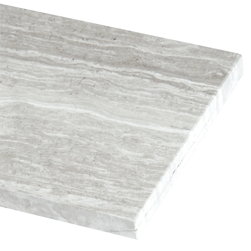 MSI White oak honed marble floor and wall tile TWHITOAK412H edge view.