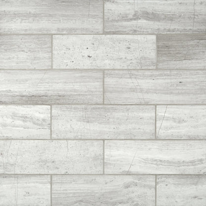 MSI White oak honed marble floor and wall tile TWHITOAK412H top view.