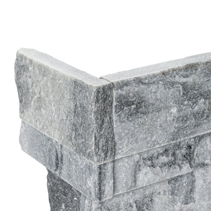 MSI XL Rockmount Alaska Gray Splitface Marble Ledger Panel Corner 9"x18"