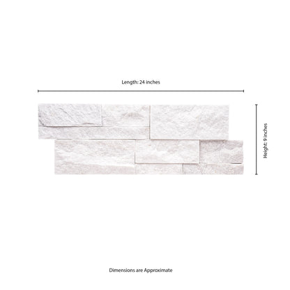 MSI XL Rockmount Arctic White Splitface Ledger Panel Quartzite Wall Tile 9"x24"