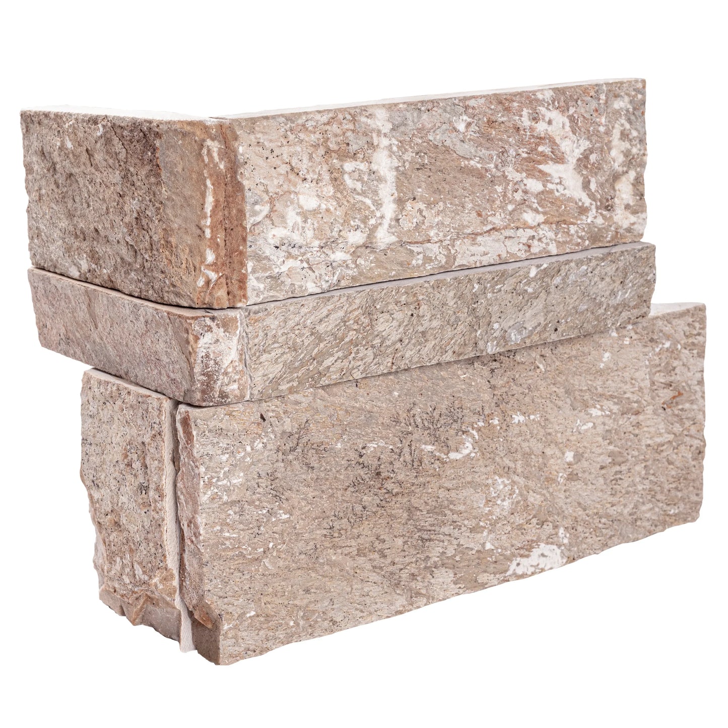 MSI XL Rockmount Golden White Splitface Quartzite Ledger Panel Corner 9"x18"