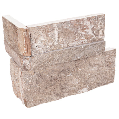 MSI XL Rockmount Golden White Splitface Quartzite Ledger Panel Corner 9"x18"