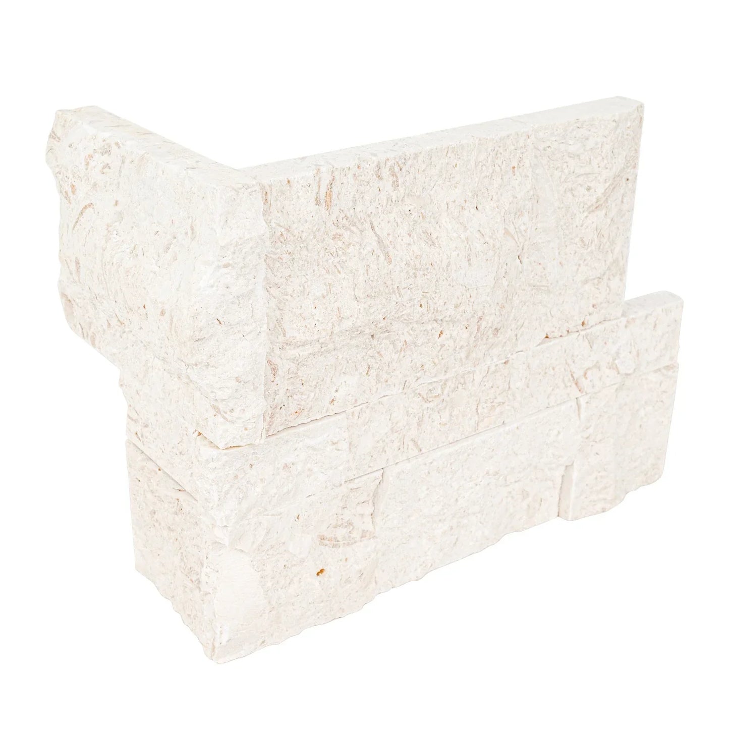 MSI XL Rockmount Mayra White Splitface Limestone Ledger Panel Corner 9"x18"