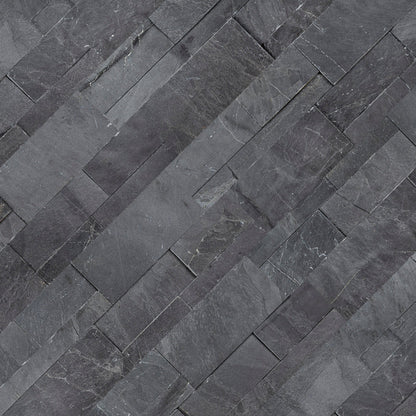 MSI XL Rockmount Premium Black Splitface Ledger Panel Slate Wall Tile 9"x24"