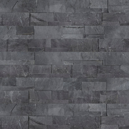 MSI XL Rockmount Premium Black Splitface Ledger Panel Slate Wall Tile 9"x24"