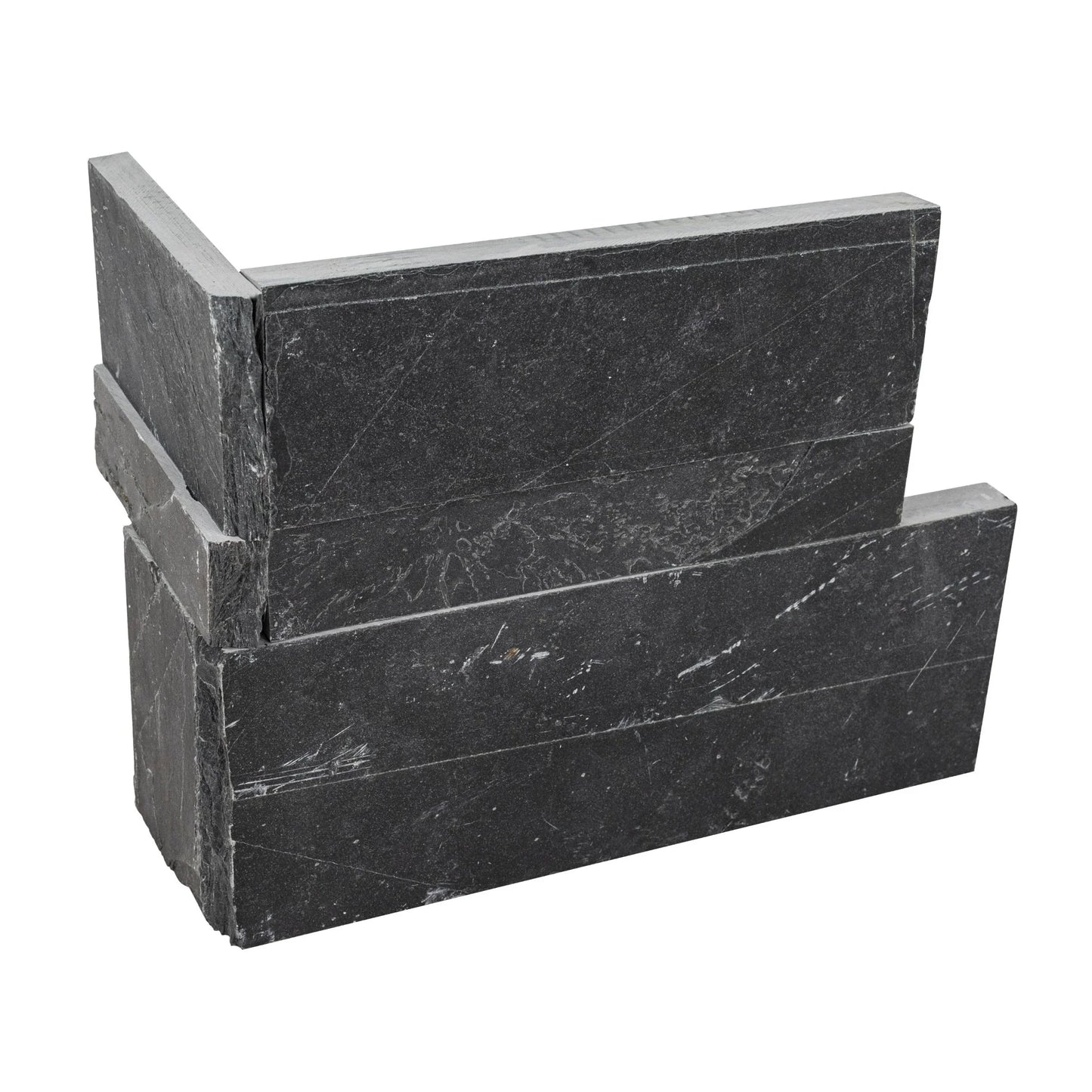 MSI XL Rockmount Premium Black Splitface Slate Ledger Panel Corner 9"x18"