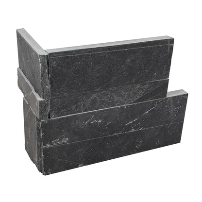 MSI XL Rockmount Premium Black Splitface Slate Ledger Panel Corner 9"x18"