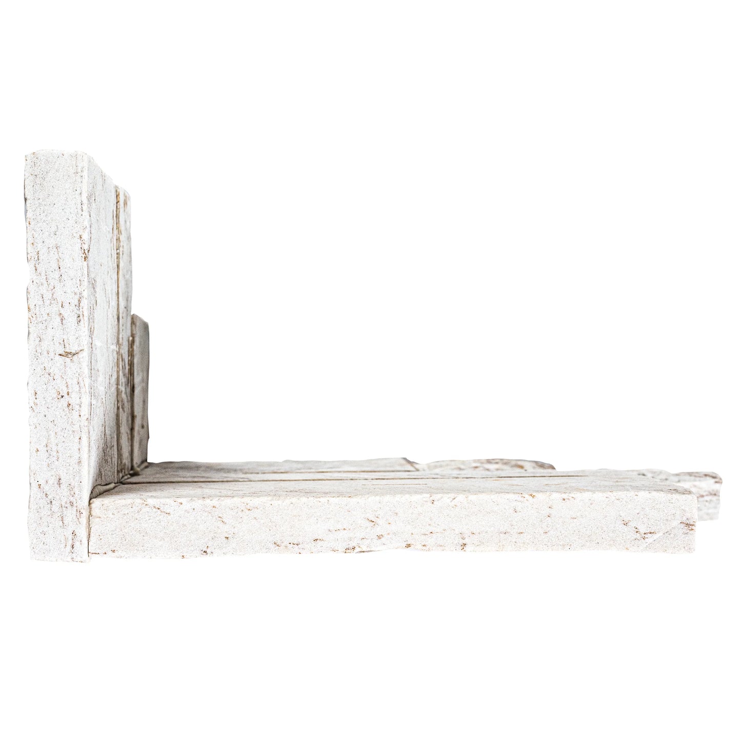 MSI XL Rockmount Royal White Splitface Quartzite Ledger Panel Corner 9"x18"