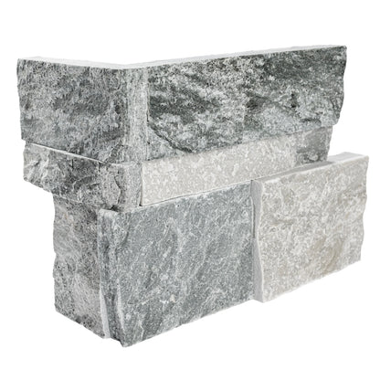 MSI XL Rockmount Sierra Blue Splitface Quartzite Ledger Panel Corner 9"x18"