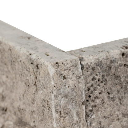MSI XL Rockmount Silver Travertine Splitface Travertine Ledger Panel Corner 9"x18"