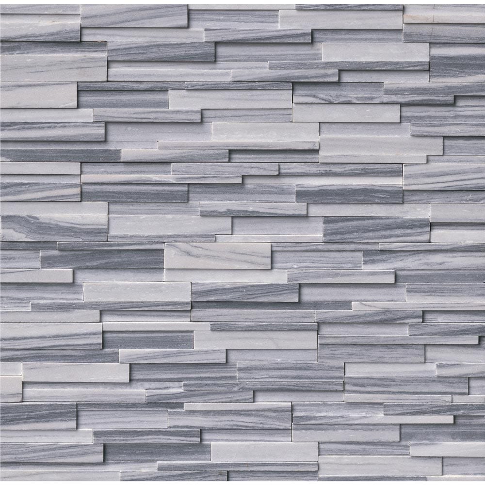 MSI alaska gray 3D ledger panel 6X24 honed marble wall tile LPNLMALAGRY624 3DH 4