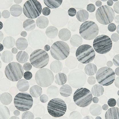 MSI Alaska Gray Pebbles Polished Marble Backsplash Mosaic Tile 12"x12" - Rio Lago Collection