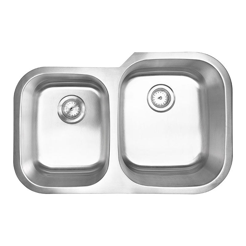MSI asymetric doublebowl stainless steel sink SIN 18 DBLBWL 4060 3120S top view