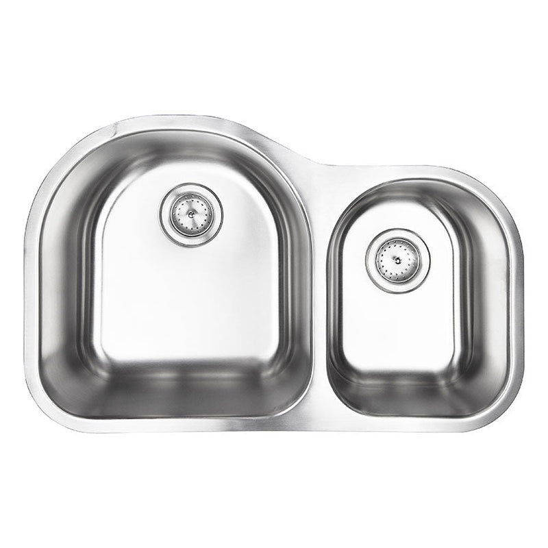 MSI asymetric doublebowl stainless steel sink SIN 18 DBLBWL 6040 3120 top view