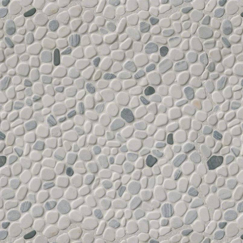 MSI Black And White Pebbles Tumbled Marble Backsplash Mosaic Tile 11.42"x11.42" - Rio Lago Collection