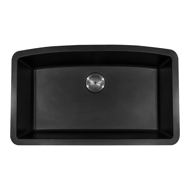 MSI black quartz singlebowl sink SIN QTZ SINBWL 3219 BLK top view