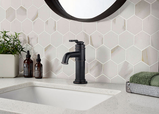 MSI Calacatta Hexagon Mosaic Porcelain Wall and Floor Tile 2"x2" - Pietra Collection