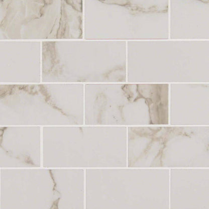 MSI Calacatta Porcelain Mosaic Wall and Floor Tile 2"x4" - Pietra Collection