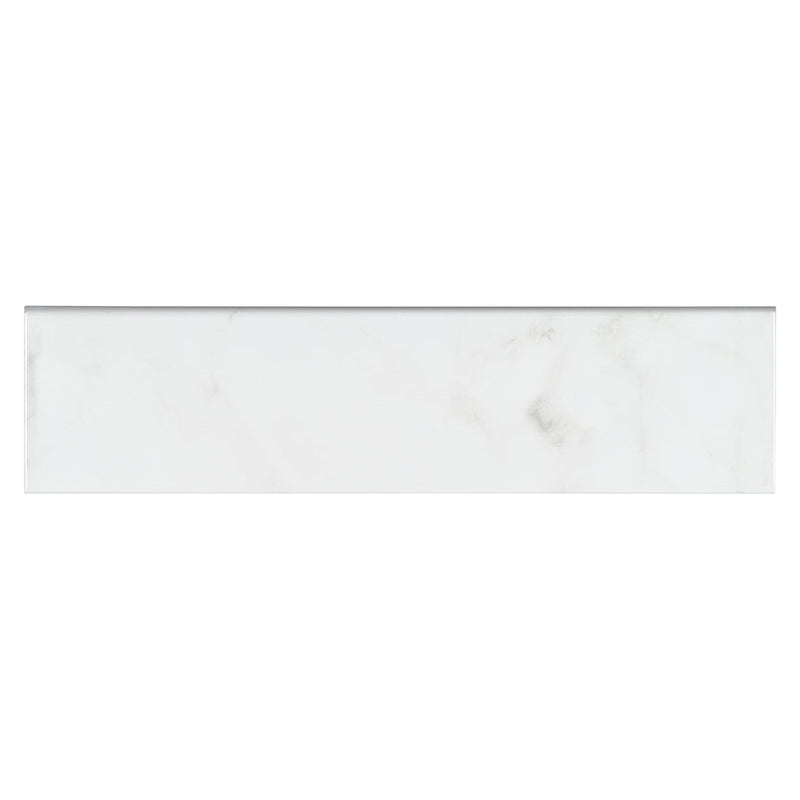 MSI Classique Carrara Glossy Ceramic Bullnose 4"x16"