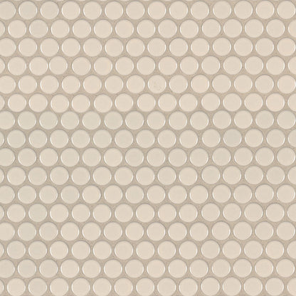 MSI Almond Penny Round Porcelain Mosaic Tile - Domino Collection