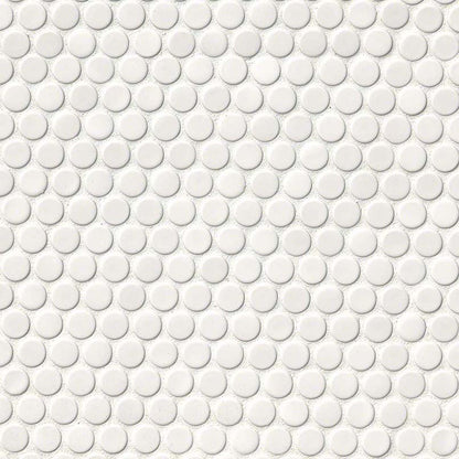 MSI Bianco White Penny Round Porcelain Mosaic Tile - Domino Collection