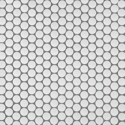 MSI Bianco White Penny Round Porcelain Mosaic Tile - Domino Collection