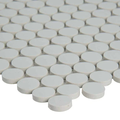 MSI Bianco White Penny Round Porcelain Mosaic Tile - Domino Collection