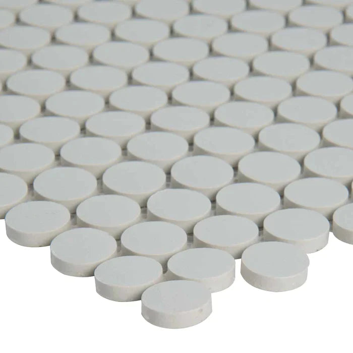 MSI Bianco White Penny Round Porcelain Mosaic Tile - Domino Collection