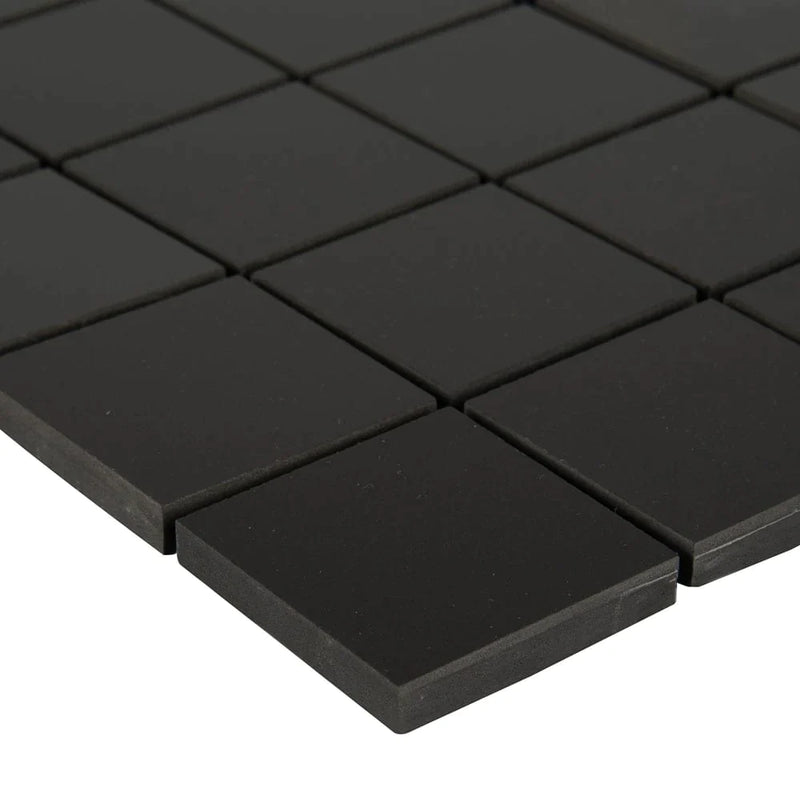 MSI Black 2"x2" Porcelain Mosaic Tile - Domino Collection