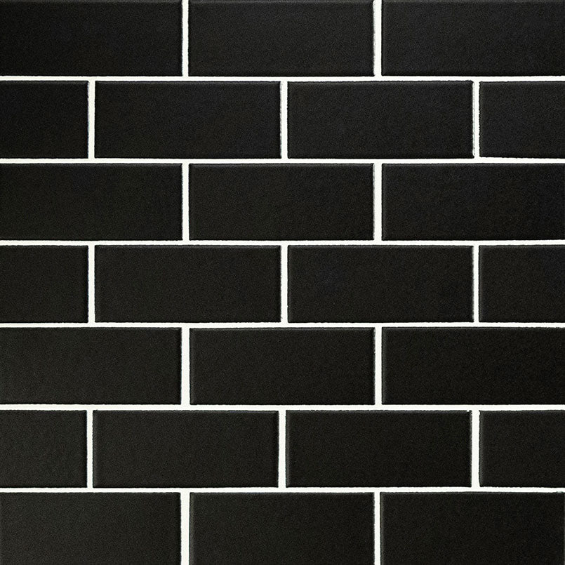 MSI Black Porcelain Mosaic Subway Tile - Domino Collection