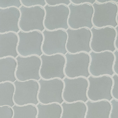 MSI Gray Glossy Arabesque Porcelain Backsplash Mosaic Tile - Domino Collection