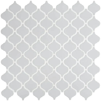 MSI Gray Glossy Arabesque Porcelain Backsplash Mosaic Tile - Domino Collection