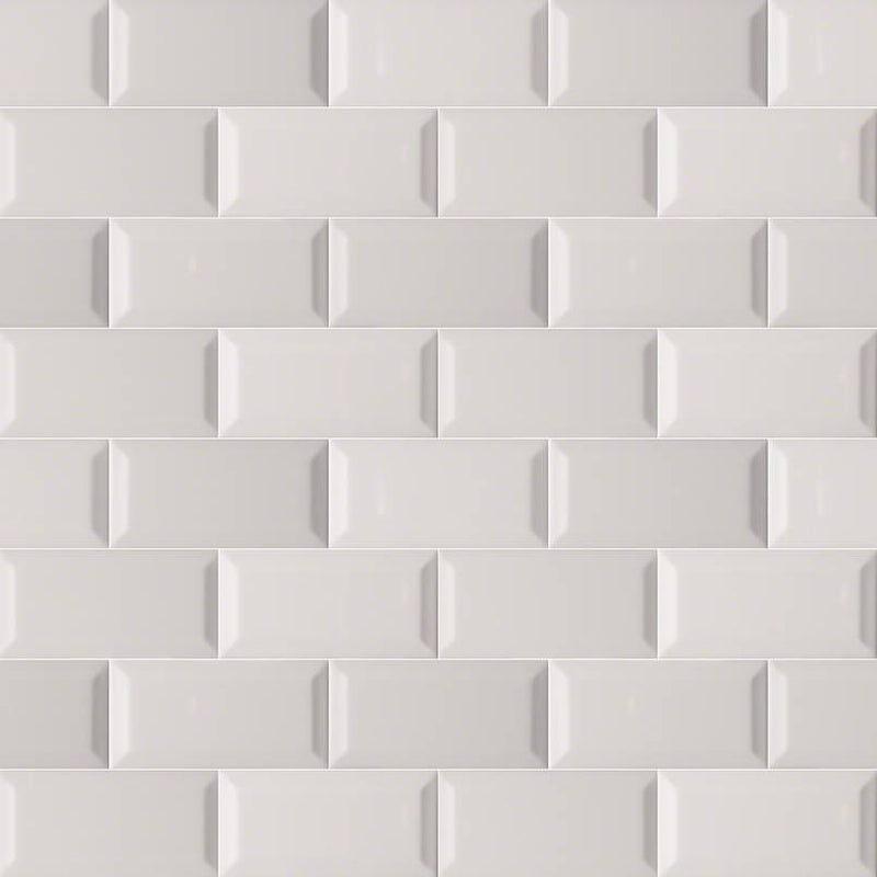 MSI Gray Glossy Ceramic Subway Tile - Domino Collection