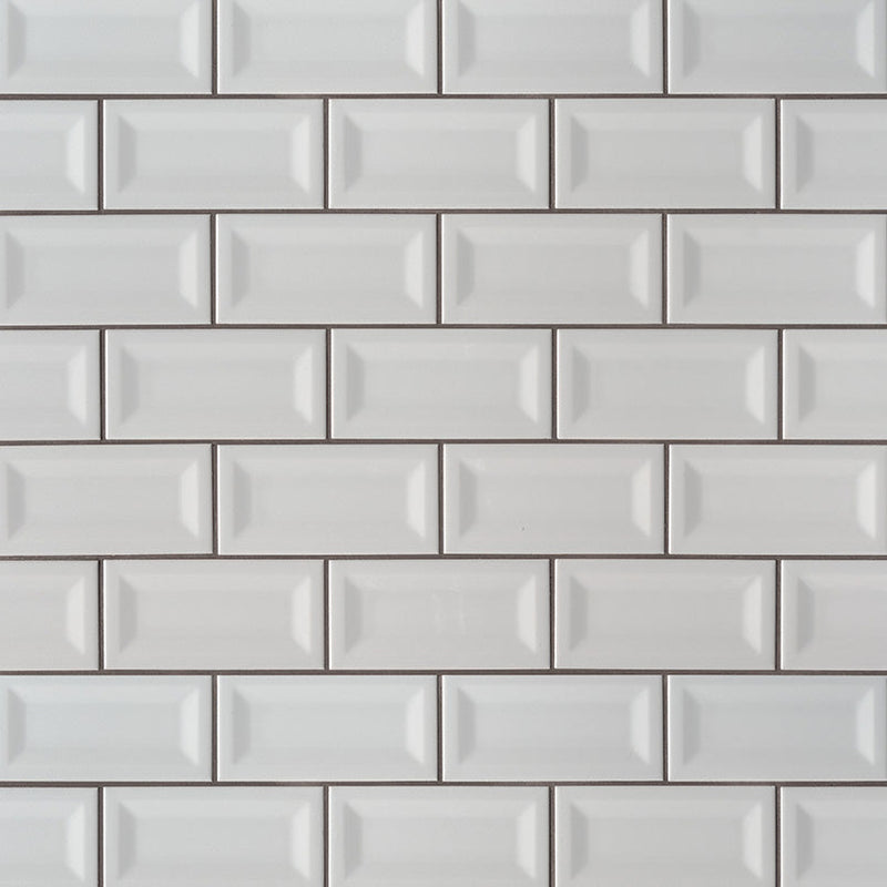 MSI Gray Glossy Ceramic Subway Tile - Domino Collection