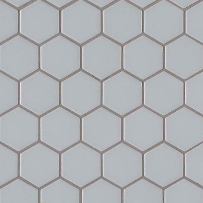 MSI Gray Hexagon Porcelain Mosaic Tile - Domino Collection