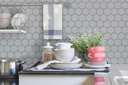 MSI Gray Hexagon Porcelain Mosaic Tile - Domino Collection