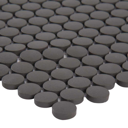 MSI Nero Penny Round Porcelain Mosaic Tile - Domino Collection