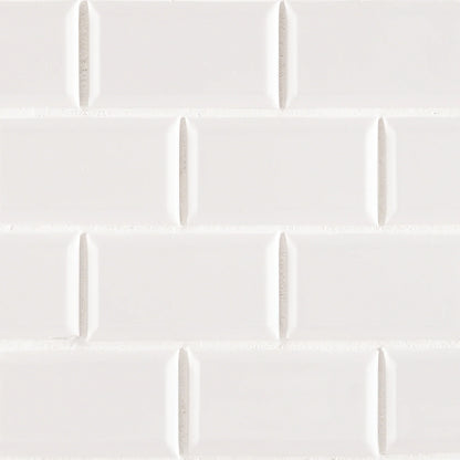 MSI White Porcelain Mosaic Subway Tile - Domino Collection